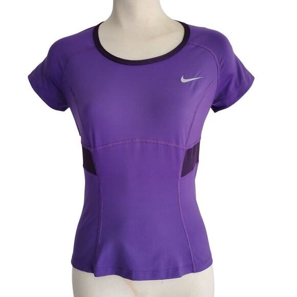 Nike Tennis Dri-Fit T-shirt with Ventilated Panels Purple Pickleball Golf Size S - Picture 1 of 12